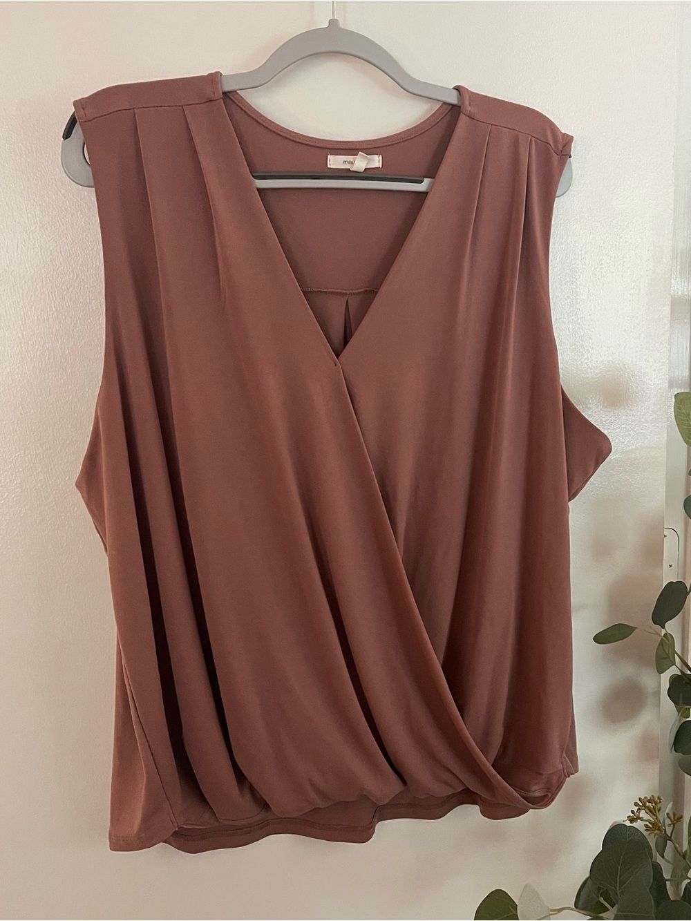 Maurices Draped Wrap-Front Camisole in Dusty Mauve